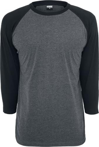 Urban Classics Herren Contrast 3/4 Sleeve Raglan Tee T Shirt, Cha/Blk, XL EU