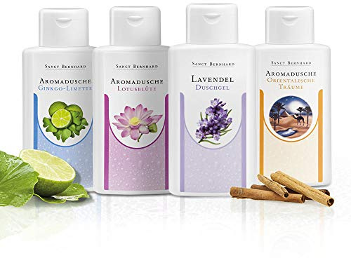 Sanct Bernhard Aromaduschen Set, Ginkgo-Limette, Lotusblüte, Lavendel, Orientalische Träume 4 x 250 ml