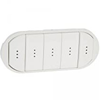 Legrand 068020 Enjoliveur Céliane pour Interrupteur, Va-et-vient ou Poussoir 5 Commandes avec Voyant, Blanc