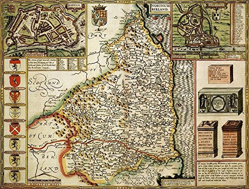 Northumberland Historical Map 1000 Piece Jigsaw Puzzle (1610). Free print!