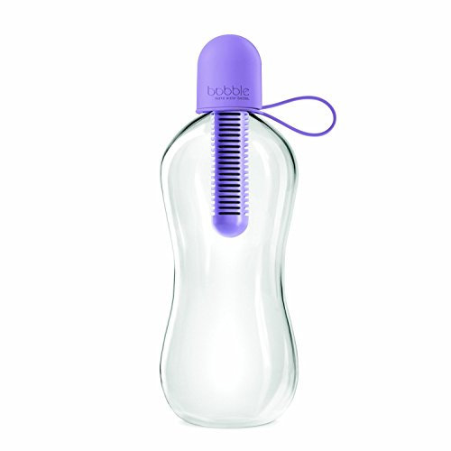 Bobble Klassische Wasserflasche, gefiltertes Wasser, wiederverwendbare Wasserflasche, BPA-freie Kunststoffflasche, Soft-Touch-Tragekappe, austauschbarer Kohlefilter, nachhaltige Wasserflasche, Hydration, 524 ml, Lavendel