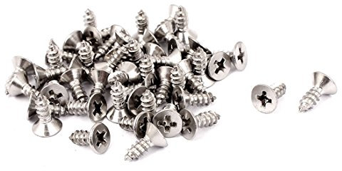 sourcing map 50 Stück Selbstschneidende Schrauben 3,5 x 9,5 mm, Senkkopfschrauben mit Kreuzschlitz
