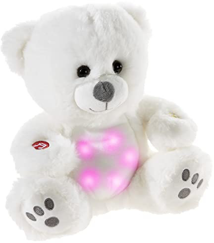 HEUNEC GmbH & Co. MUSILEDI BAER mit Licht und Schlaflied, ca. 20cm, Weiß