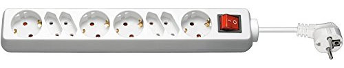 Goobay NK 800S-150 CS Steckdosenleiste mit Schalter (1,5 m Zuleitung, 4-Fach Schutzkontakt und 4-Fach Euro mit Kindersicherung) weiß
