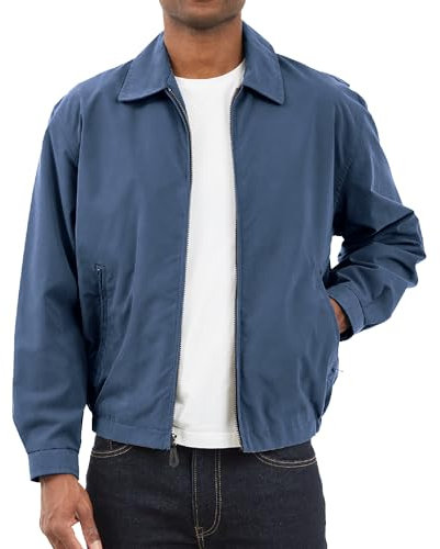 LONDON FOG Herren auburn Baumwolle leicht Jacke, LT. Blue, L EU