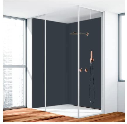 KERABAD Duschrückwand, Badrückwand, Duschverkleidung aus 3 mm Alu-Verbundplatte, 90x260cm,Anthrazit RAL 7016