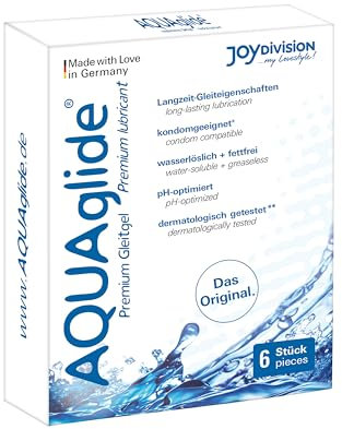 JOYDIVISION Original AQUAglide 6x3ml Gleitgel Natural, Kristallklares & Veganes Gleitmittel, pH-optimiert und latex- Kondom -kompatibel