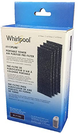 Whirlpool 817100, 4er Pack, 1-full Jahr Versorgung anthrazit Carbon Vorfilter für tragbare Tower Modell apmt2001 m, 9,9 x 27,9 cm