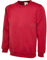 Uneek 300g Plain Classic Crewneck Sweatshirt -Red - XXXX-Large