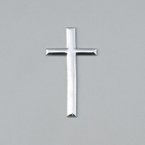 Efco Cross Wachsdekoration Silber Brillant, 22 x 40 mm
