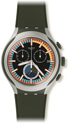 Swatch Herren Chronograph Quarz Uhr mit Silikon Armband YYS4009