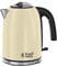 Russell Hobbs Cream Stainless Steel 1.7L Cordless Electric Kettle with black handle (Fast Boil 3KW, Removable washable anti-scale filter, Pull to open hinged lid, Perfect pour spout) 20415