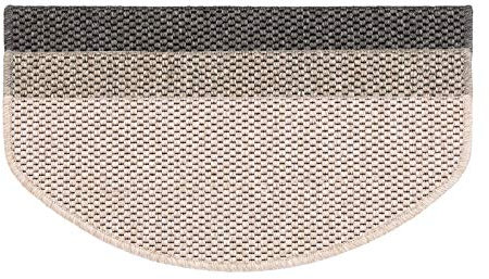 casa pura Stuffenmatten innen 15 Stück, habrund Selbstklebend in Sisal-Optik Treppenstuffen Matten anthrazit 65x23,5 cm Kalkuta