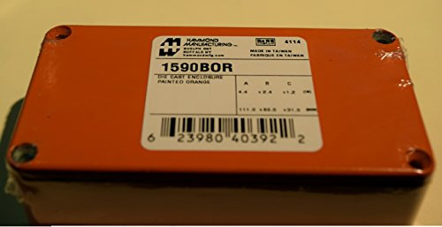 Hammond 1590BOR Orange Diecast Aluminum Enclosure - Inches (4.39 x 2.34 x 1.06) mm (112mm x 60mm x 27mm)