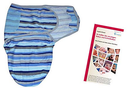 Lampiphant® + Summer Infant Original SwaddleMe® Pucksack, Bulk ohne OVP. S/M. Streifen blau
