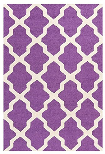 SAFAVIEH Geometrisch Teppich für Wohnzimmer, Esszimmer, Schlafzimmer - Cambridge Collection, Kurzer Flor, Lila und Elfenbein, 91 X 152 cm