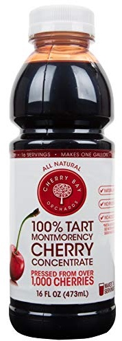 Cherry Bay Orchards Tart Cherry Concentrate - All Natural Juice to Promote Healthy Sleep, 16oz Bottle - Gluten Free, Natural Antioxidants, No Added Sugar or Preservatives