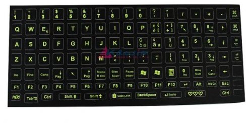Adesivi per Tastiera Fluorescenti Luminosi Luminosa - Giallo