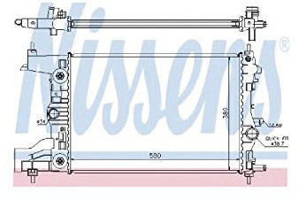 NISSENS Kühler Motorkühlung Kühler Wasserkühler Motorkühler Netzbreite 389mm Netzlänge 580mm Netztiefe 26mm 630728
