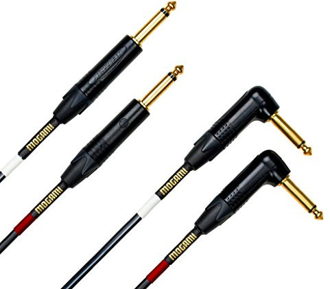 Mogami Gold Key S-20R Unbalanced Stereo Keyboard Instrument Cable, 1/4 TS Male Plugs, Gold Contacts, Dual Right Angle to Dual Straight Connectors, 20 Foot
