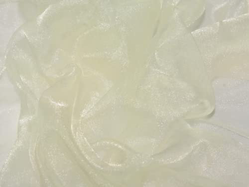 Tissu organza pour robe en cristal chinois Crème – au mètre