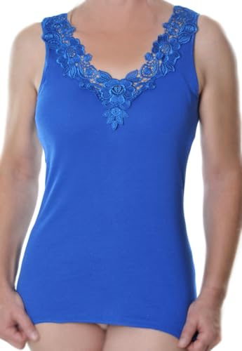 Toker Collection Hübsches Damen Unterhemd mit extra breiter Spitze in versch. Farben