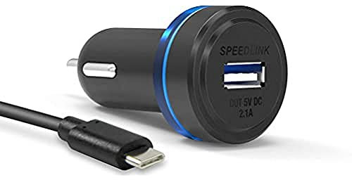 Speedlink ROD USB Car Adapter - Auto-USB-Ladegerät für PlayStation VITA - 1,5m Kabellänge - schwarz/blau