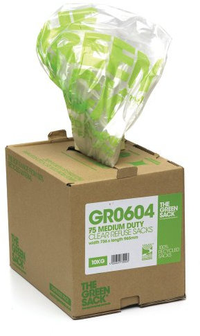 The Green Sack Refuse Bag in Dispenser Clear (Pack of 75) GR0604