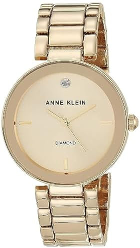 Anne Klein Women's Genuine Diamond Dial Bracelet Watch Gold