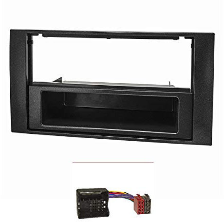 tomzz Audio 2415-034 Radioblende Set kompatibel mit Ford Focus 2 Fiesta C-Max S-Max Galaxy Mondeo Kuga Transit schwarz mit Quadlockadapter ISO