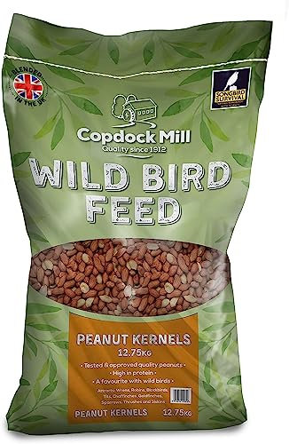 Copdock Mill Peanuts for Wild Birds - Peanut Kernels Bird Feed 12.75kg - High In Energy, Protein Rich Wild Bird Peanuts - Bird Seeds for Small Garden Birds