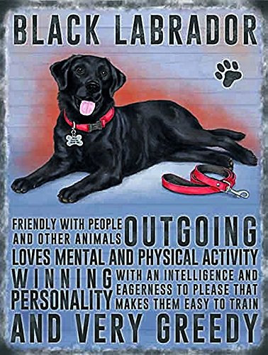 Black Labrador small steel sign (og 2015)