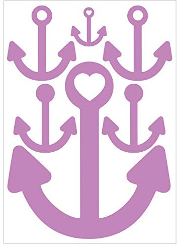 WANDKINGS Wandtattoo Anker - A4 Set 21 x 30 cm - Flieder - 35 Farben zur Wahl