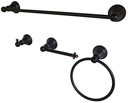 Kingston Brass BAHK192478NB American Classic Towel Bar/Towel Ring/Toilet Paper Holder/Robe Hook, 18, Naples Bronze