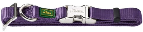 HUNTER VARIO BASIC ALU-STRONG Halsung, Hundehalsband, Nylon, Aluminium Steckverschluss, M, violett