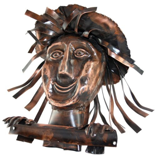 Kupferfigur Gesicht für die Dachrinne, 21 cm Echt Kupfer Handarbeit Dachrinnenfiguren, Dachschmuck, Rinnengucker