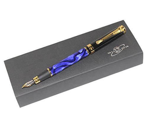 Gullor 500 Fountain Pen Blue and Black with 5 Color Gullor Ink Cartridges