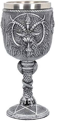 Nemesis Now Baphomet Gobelet en résine avec insert en acier inoxydable Argenté 17,5 cm