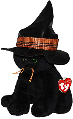 schwarze Katze mit Hexenhut M