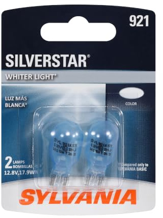SYLVANIA - 921 SilverStar Mini Bulb - Brighter and Whiter Light, Ideal for Center High Mount Stop Light (CHMSL) and more (Contains 2 Bulbs)