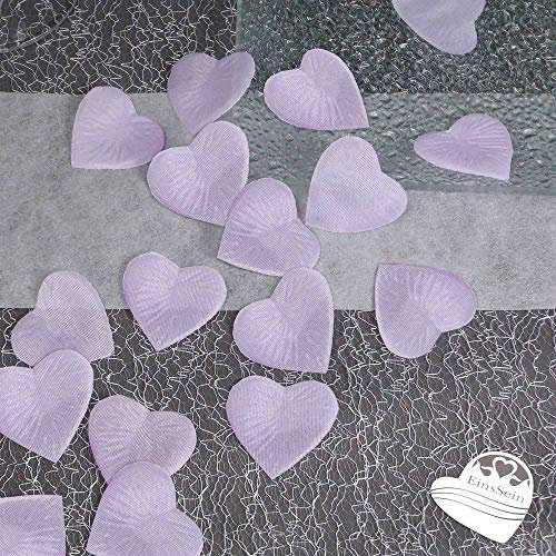 100x Rosenblüten Herz 4cm EinsSein® flieder Dekoration Blüten Blumen Hochzeit Streudeko Konfetti