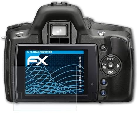 atFoliX Schutzfolie kompatibel mit Sony Alpha a390 DSLR-A390 Folie, ultraklare FX Displayschutzfolie (3X)