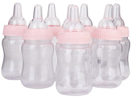 Tinksky Baby Shower Nuckelflasche Candy Box Mini Candy Flasche-Baby-Dusche-Geschenk-Box,12pcs (rosa)
