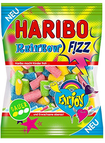Haribo Rainbow Fizz, Gummibärchen, Weingummi, Fruchtgummi, Sauer, 175 g