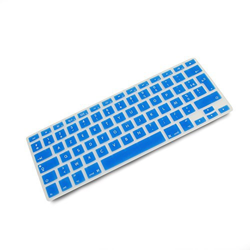 System-S AZERTY Protection de Clavier en Silicone pour MacBook Pro 13 15 17 iMac MacBook Air 13 Bleu
