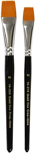 Gold Line Acryl-Pinsel-Set, Größe 16+20, W: 17+24 mm, flach, 2 Stück