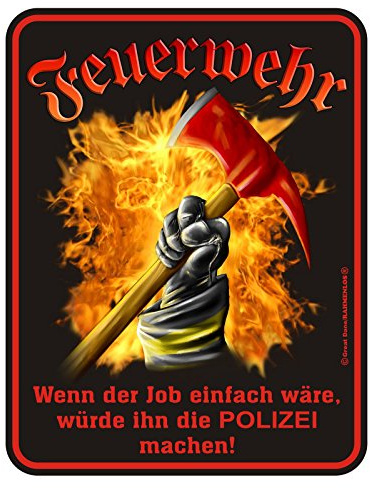 Schild: Feuerwehr Polizei