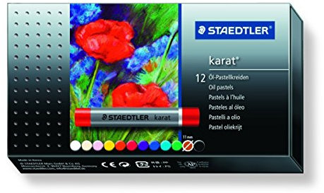 Staedtler® Öl-Pastellkreide karat®, 11 x 70 mm, sortiert, Kartonetui mit 12 Farben; Packungsinhalt: 12 Farben