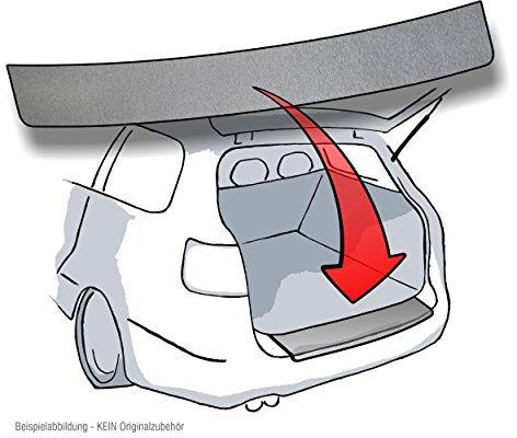 Lackschutzshop Ladekantenschutz passend fr Volvo XC90 II (2.Generation ab BJ 2015) - Aluminium gebrstet Silber