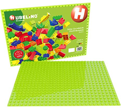 Hubelino #420312 560er Grundplatte (20x28 Noppen, 32x44,8cm) in Hellgrün, kompatibel mit großen Bausteinen anderer Hersteller, Made in Germany, grün